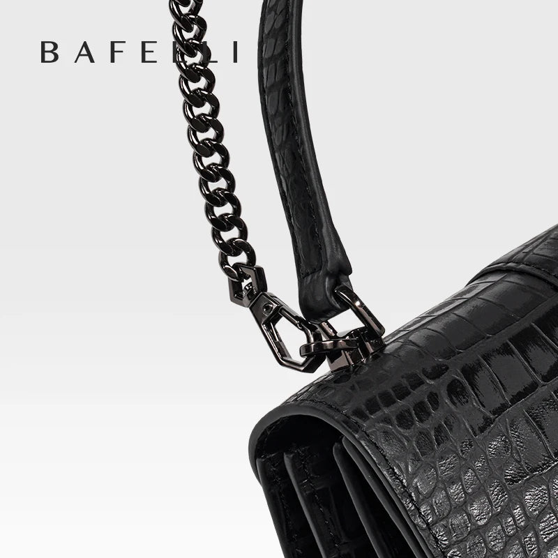 2025 NEW WOMEN'S HANDBAG BAFELLI GENUINE LEATHER BAGS FOR WOMEN LUXURY DESIGNER BRAND FEMALE CASUAL SHOULDER FASHION PURSE