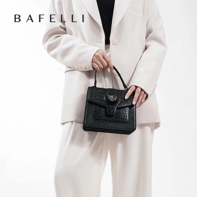 2025 NEW WOMEN'S HANDBAG BAFELLI GENUINE LEATHER BAGS FOR WOMEN LUXURY DESIGNER BRAND FEMALE CASUAL SHOULDER FASHION PURSE