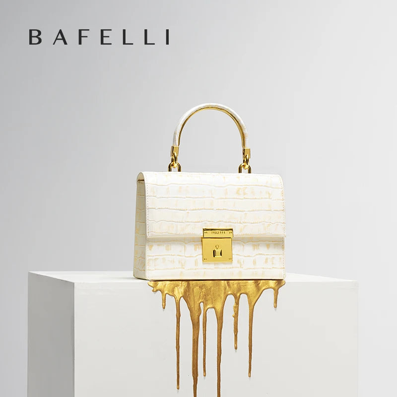 BAFELLI WOMEN'S BAG NEW FASHION LADY STYLE ELEGANT FEMALE HANDBAG K GOLD GENUINE LEATHER SHOULDER LUXURY BRAND PURSE 2025
