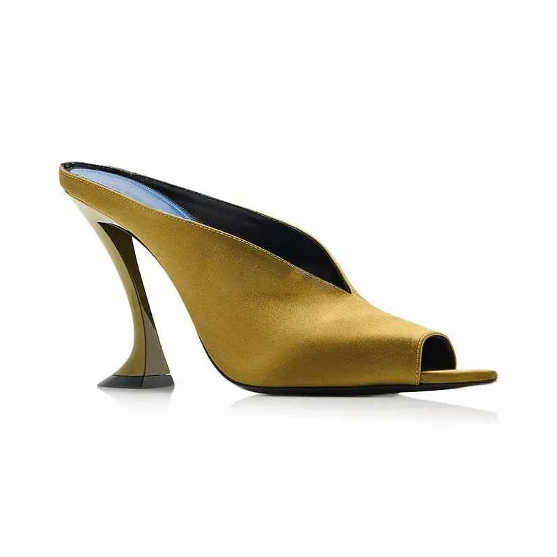 European and American Women's Fashion Show Spring and Summer New Style Irregular High Heels Pointed Fish Mouth Slippers