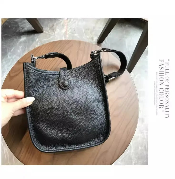 High Quality 100%Genuine Leather Shoulder Bags Luxury Designer Crossbody Bags For Women Large Capacity Bucket Ladies Hand Bags