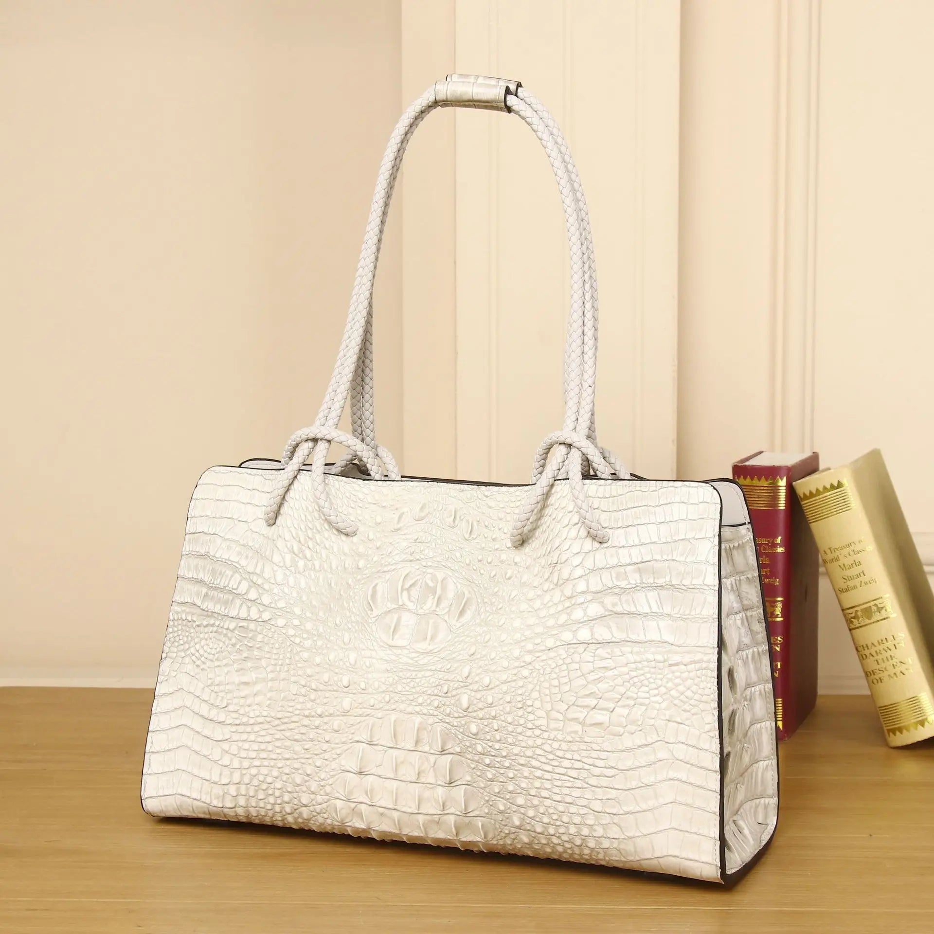 Luxury Genuine Leather Women's Bag Red Crocodile Pattern Ladies Handbags Tote Bag Fashion Travel Portable Shoulder Underarm Bags