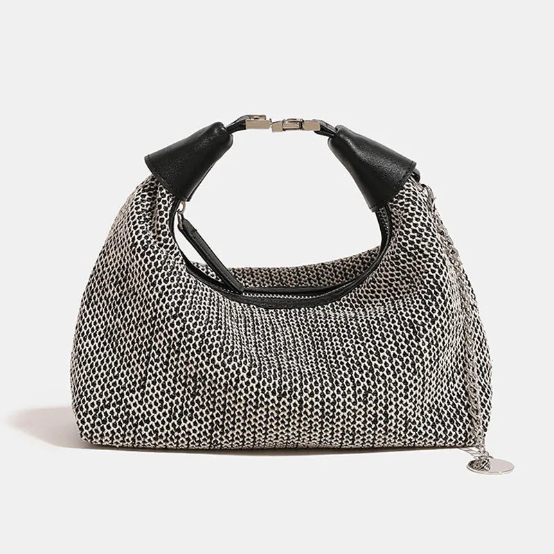 New Bag for Women Dumpling Pouch Straw Crossbody Shoulder Handbag Summer Beach Woven Bag