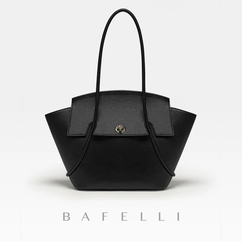 BAFELLI 2023 NEW WOMEN'S CASUAL TOTE BEACH BAG LARGE TRAVEL PURSE LUXURY DESIGNER BRAND GENUINE LEATHER FEMALE BAGS