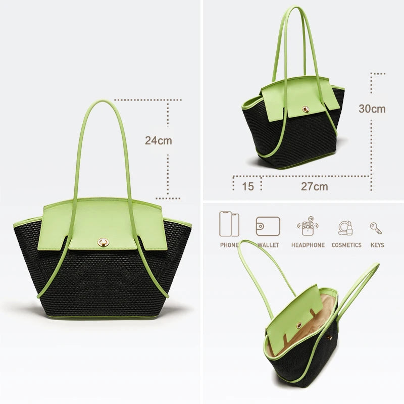BAFELLI 2023 NEW WOMEN'S CASUAL TOTE BEACH BAG LARGE TRAVEL PURSE LUXURY DESIGNER BRAND GENUINE LEATHER FEMALE BAGS