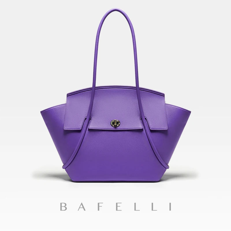 BAFELLI 2023 NEW WOMEN'S CASUAL TOTE BEACH BAG LARGE TRAVEL PURSE LUXURY DESIGNER BRAND GENUINE LEATHER FEMALE BAGS